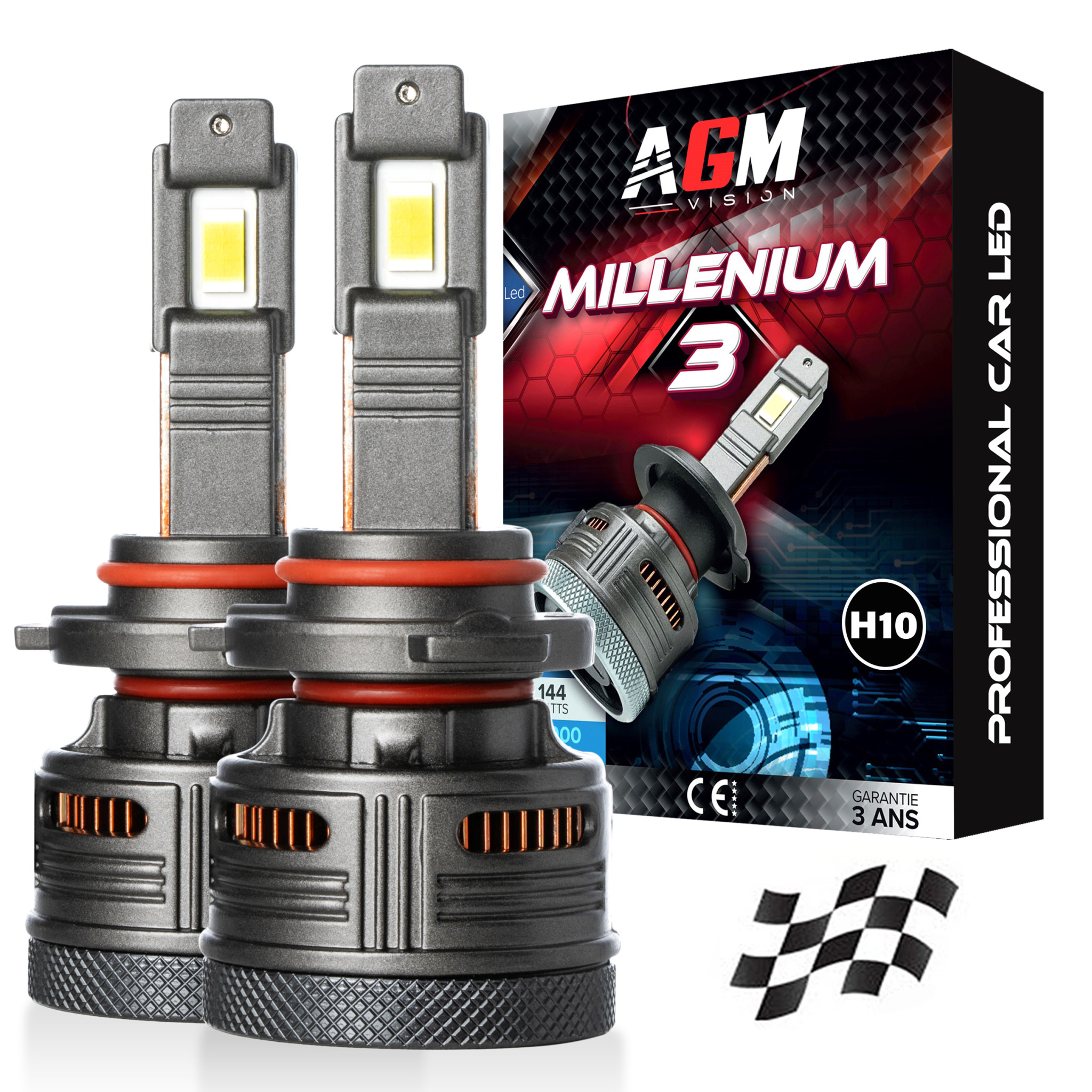 BIS Kit Ampoules LED H10 MILLENIUM 3 ULTRA CAN BUS Voiture