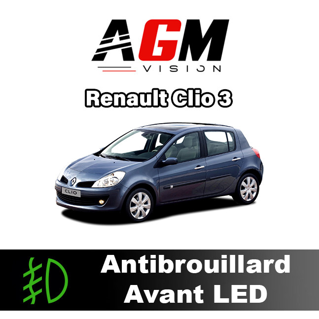 PACK LED Feux Antibrouillard Avant Renault Clio 3