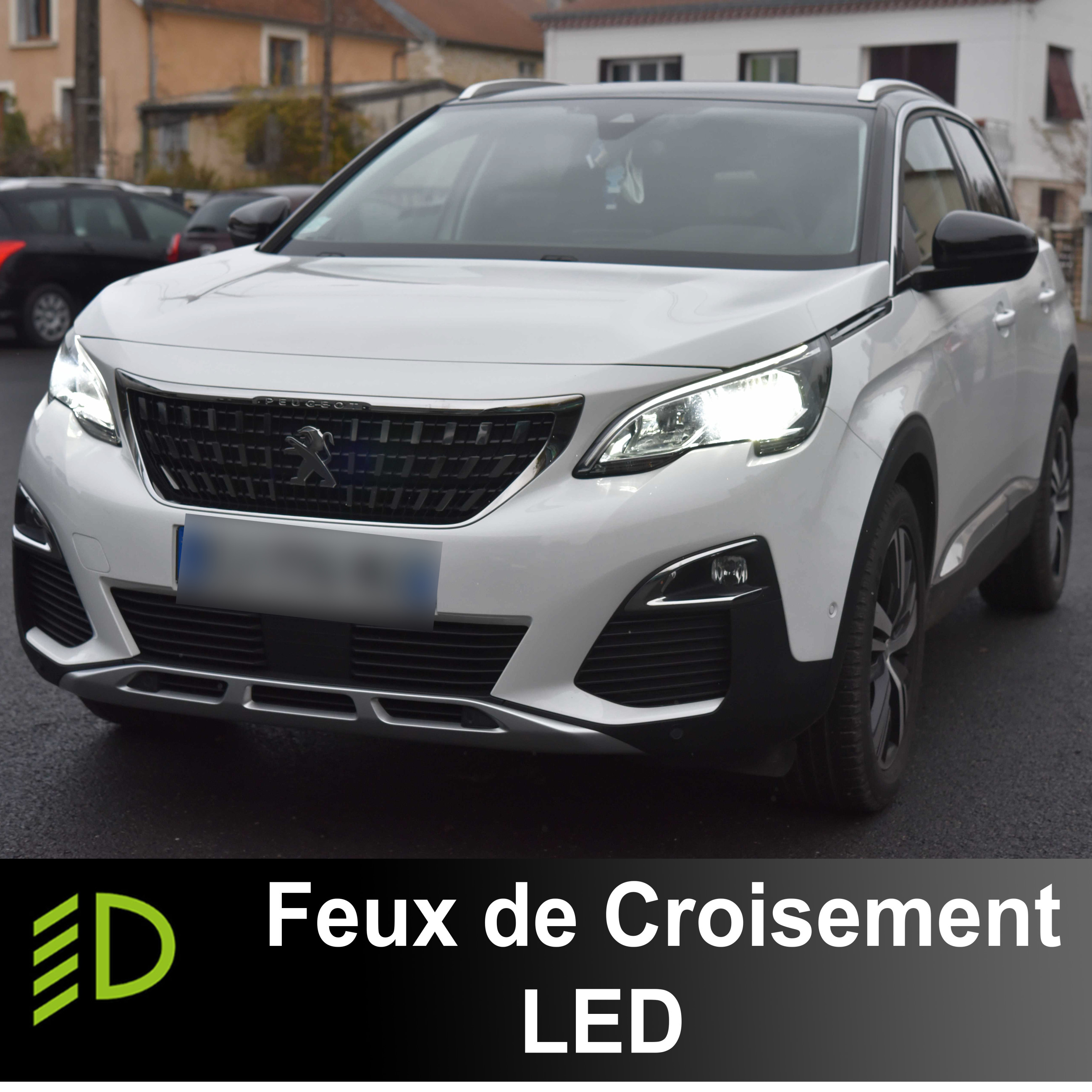 PACK LED Feux de croisement Peugeot 3008 II - Année 2016 - 2020