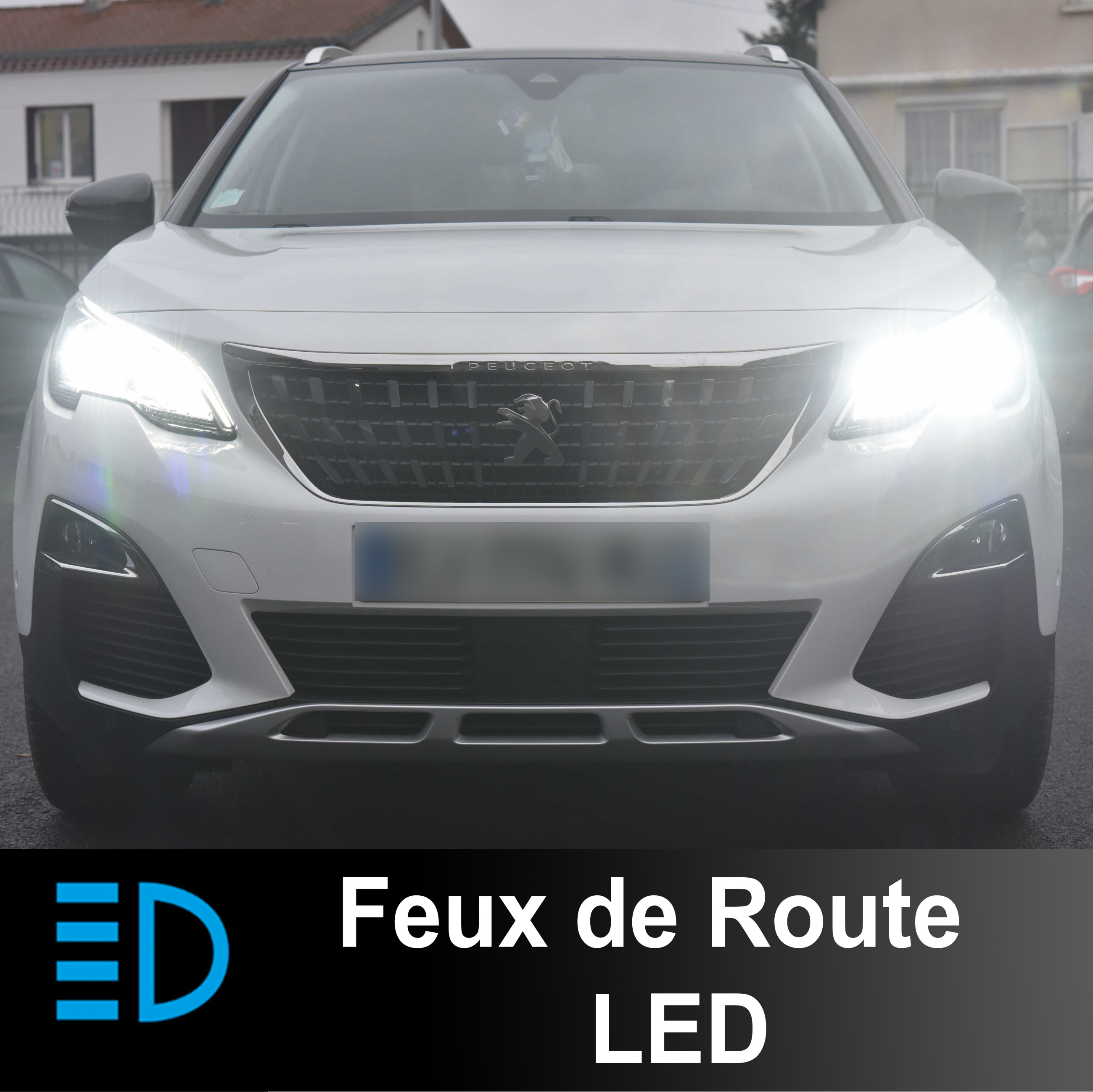 PACK LED Feux de Route Peugeot 3008 - Année 2016 - 2020