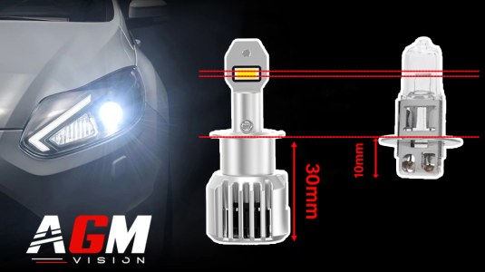 Première LED H3 de taille ultra-compacte équipée d'un ventilateur