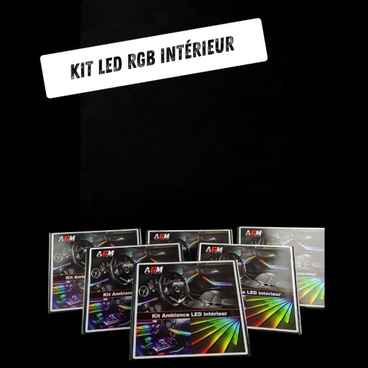 スリムRGBワイヤレスMax車内LEDキット – ダッシュボード、ドア＆マット（ワイヤレス）
