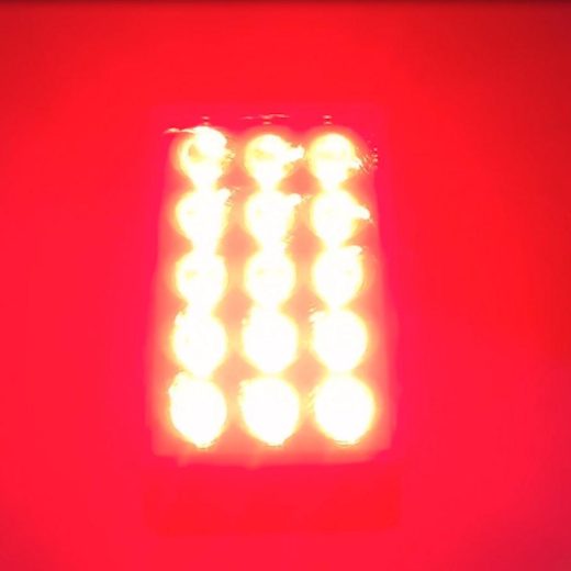 Feu stop LED stroboscopique puissant - Rectangle noir fumé