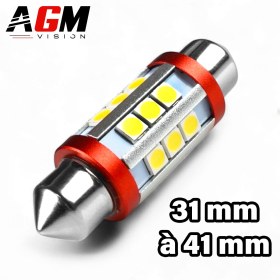 Navette LED Ultra Wide 12V (Blanc) : C3W, C5W, C7W, C10W de 31 à 41mm