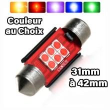 Navette LED F12 (Couleurs) C3W, C5W, C7W, C10W de 31 à 42mm