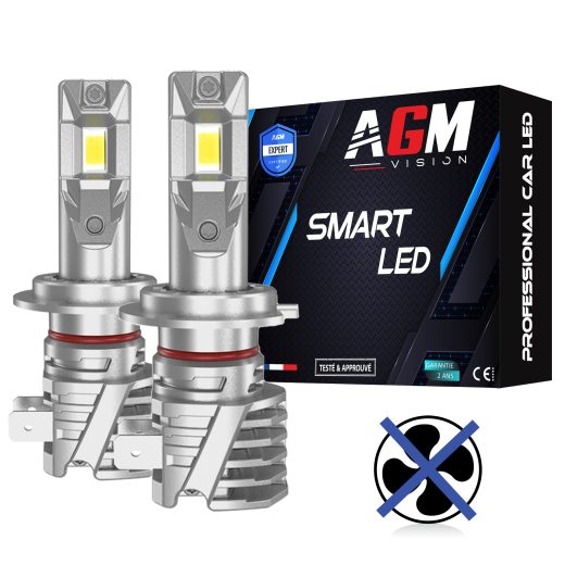Kit Ampoules LED H7 SMART, sans ventilateur, all-in-one 50 watts, pour antibrouillard, quad, offroad