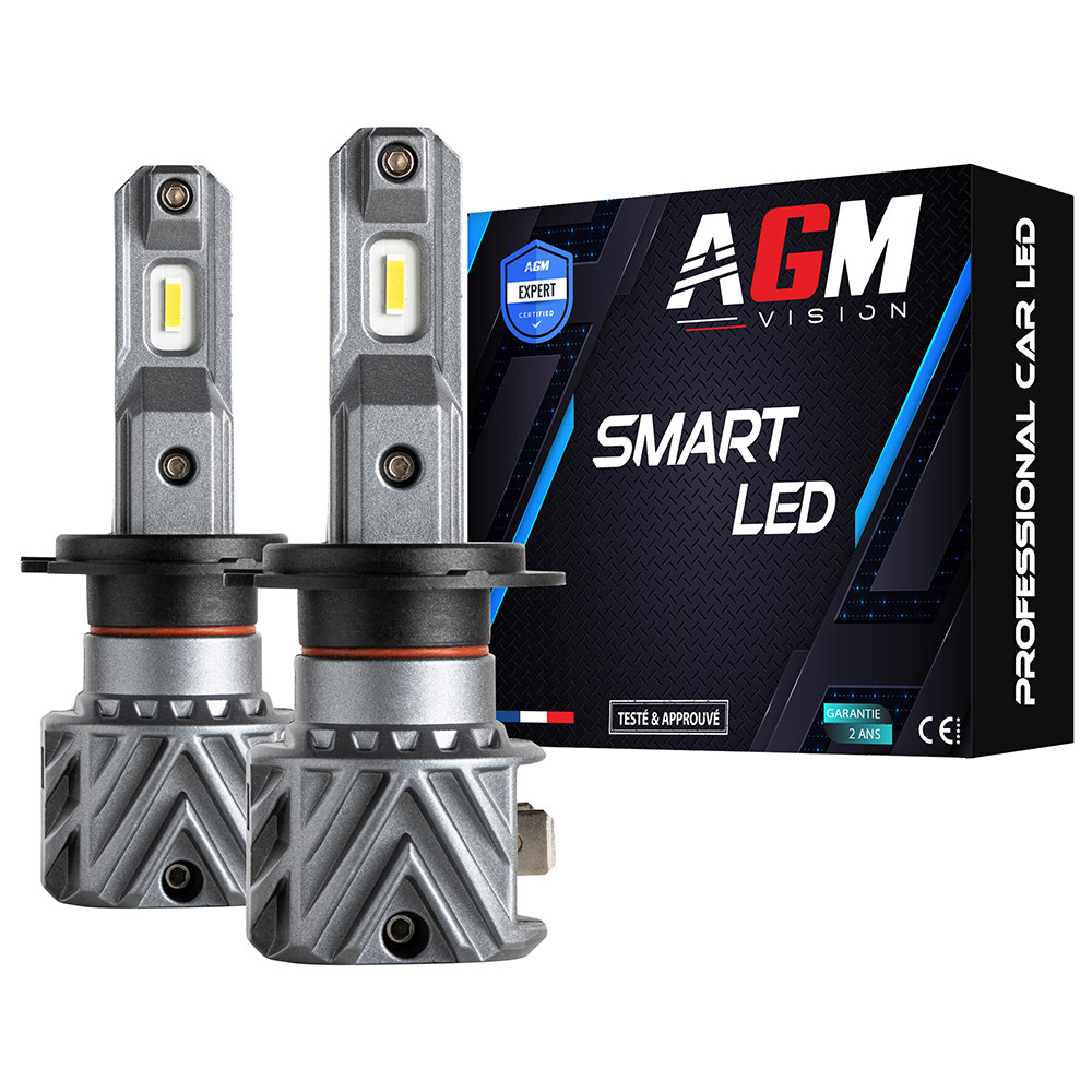 Kit Ampoules LED H7 SMART, Sans Ventilateur, all-in-one 50 Watts,  pour Antibrouillard, Quad, Offroad
