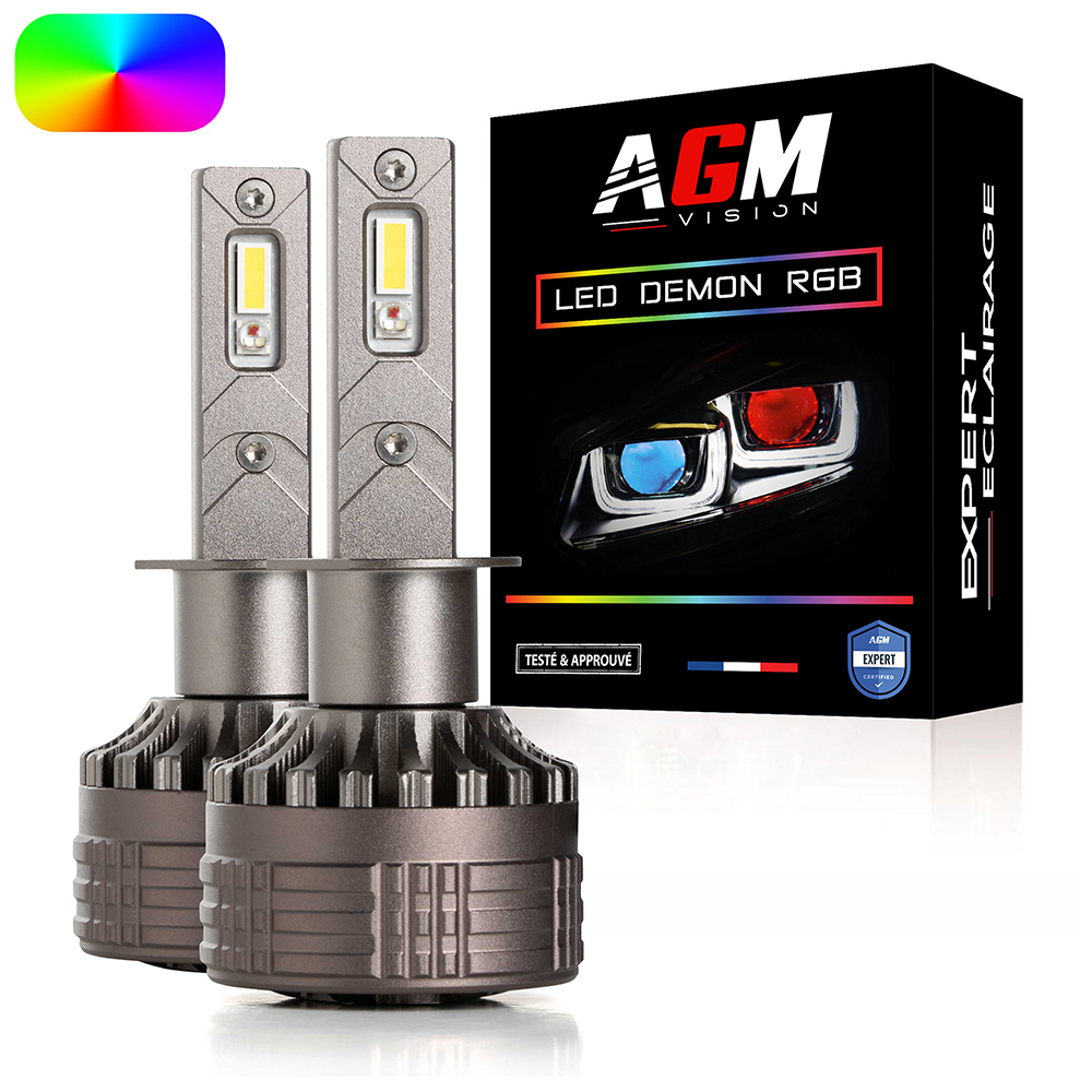 Kit Ampoules LED H1 DEMON RGB