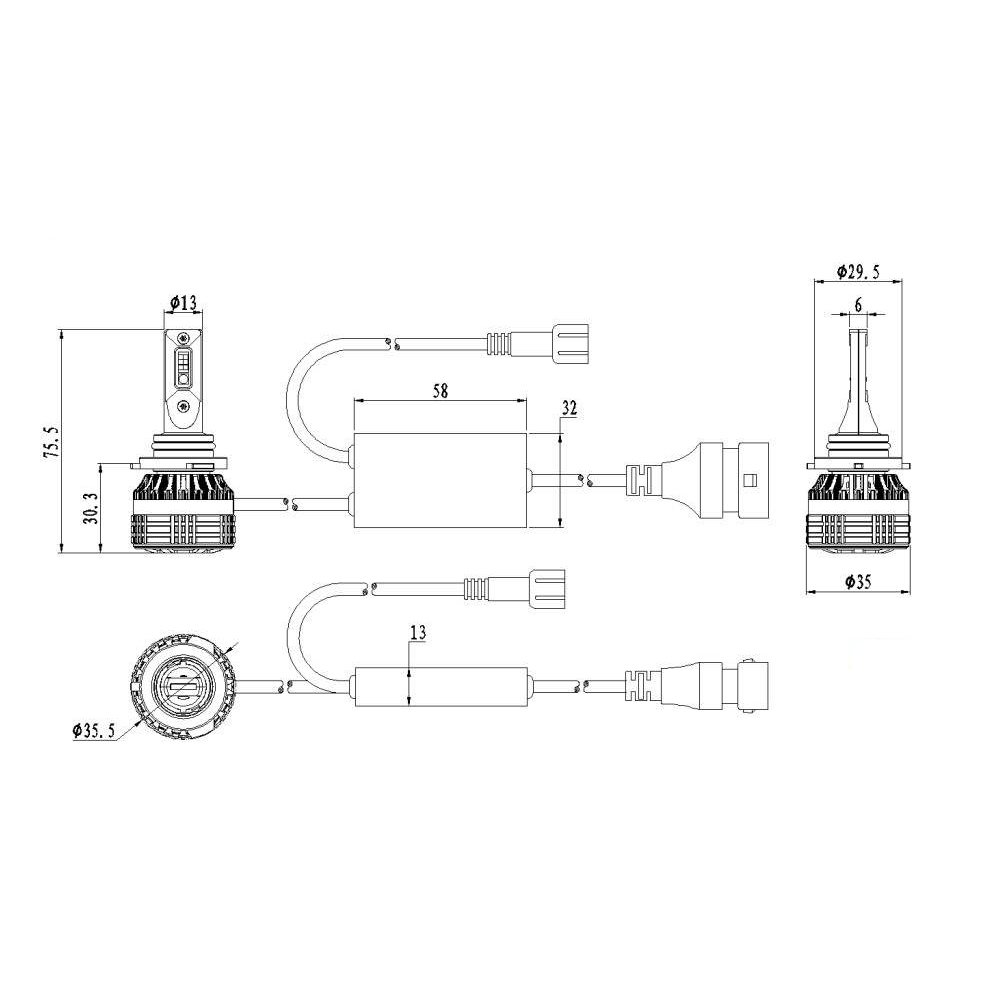 Kit Ampoules LED H10 DEMON RGB