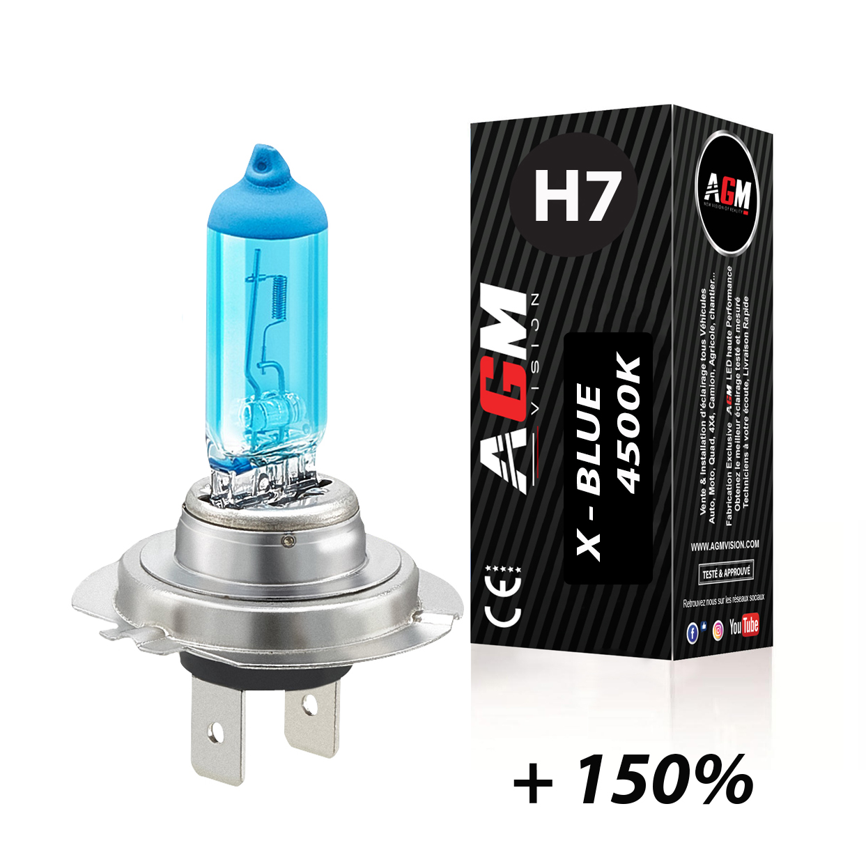 Ampoule halogène H7 55W X-BLUE 4500K