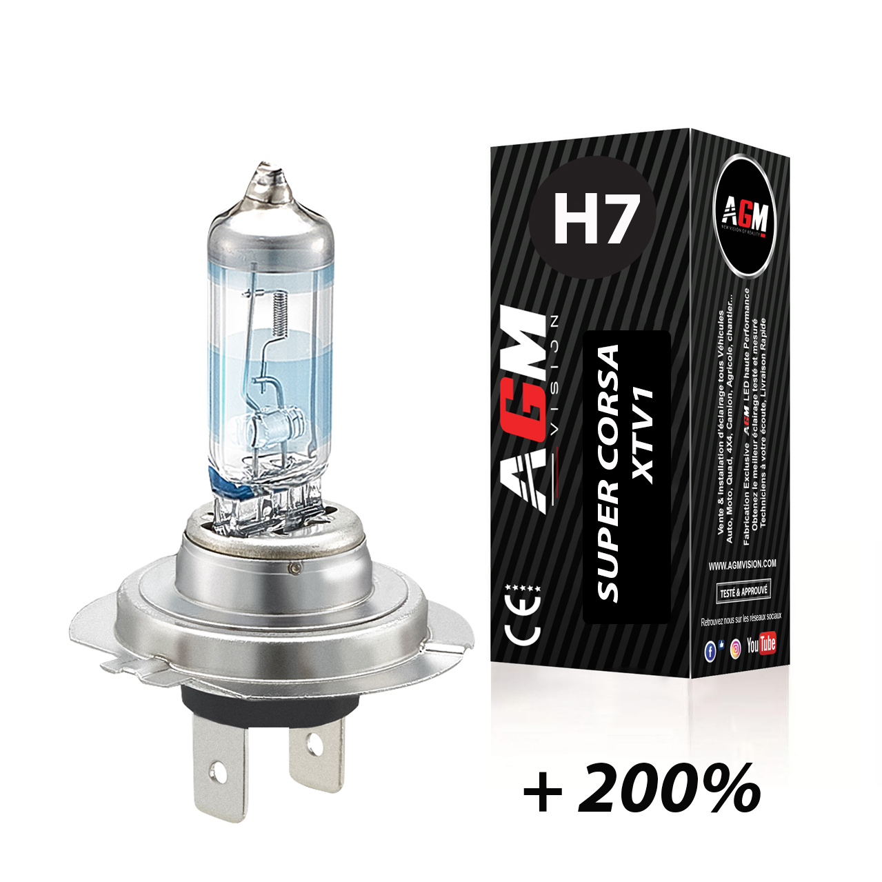 1 Ampoule halogène H7 55W SUPER CORSA X-TV1