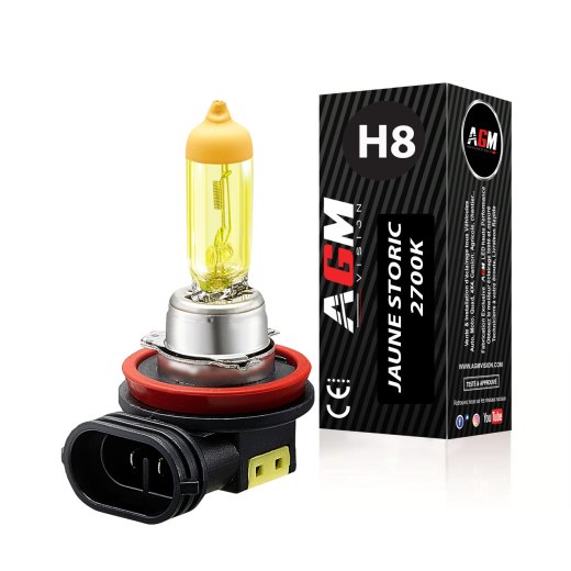 1 Lampadina alogena H8 35W GIALLA STORIC 2700K