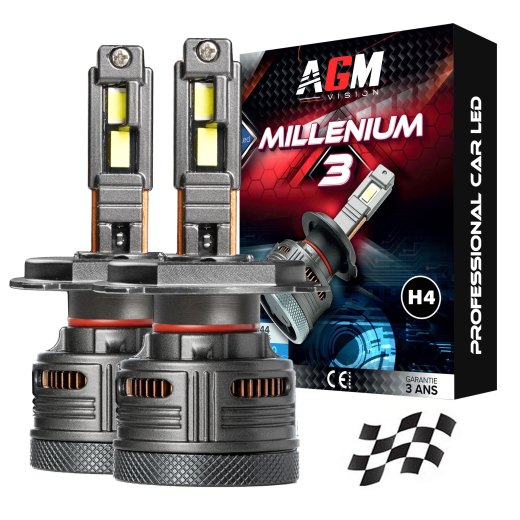 Kit ampoules LED H4 MILLENIUM 3 - ULTRA CAN-BUS, 144 Watts