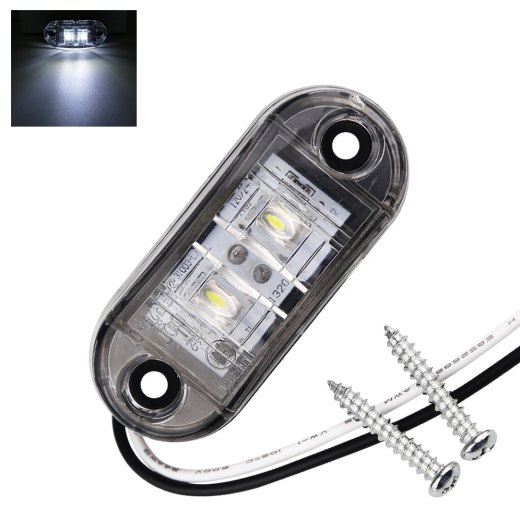 Luz de posição lateral LED oval (BRANCA)