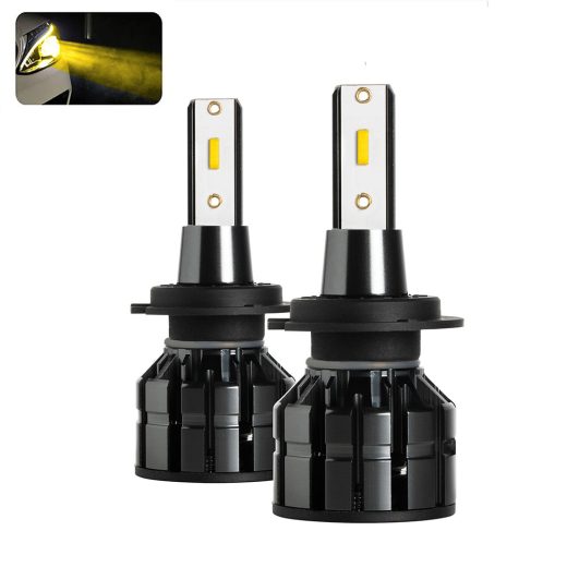 Ampoules H7 LED vintage jaune 3000 K, 50 W, puissantes, pour véhicule ancien et compétition