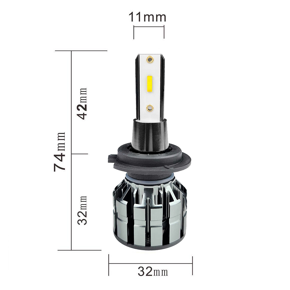Kit Ampoules LED H7  VINTAGE JAUNE 3000K, 50 Watts, Puissante, Véhicule Ancien et Compétition
