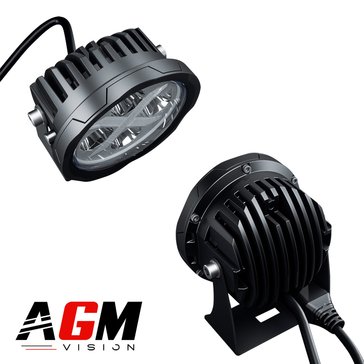 KIT 2 PHARES LED ROND X-TECH WHITE 80W