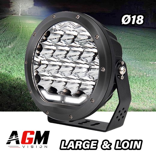 追加LEDラウンドヘッドライト MAX-POWER 120W - コンビネーション照明 + ロングレンジ照明 - Ø 18CM