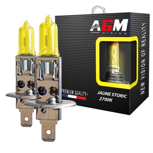 2 ampoules halogène H1 55W jaune STORIC 2700K