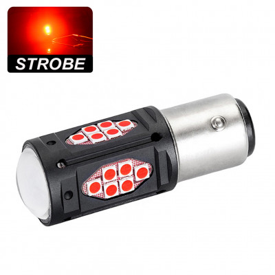 Ampoule LED P21W-BA15S-STROBE (Rouge)