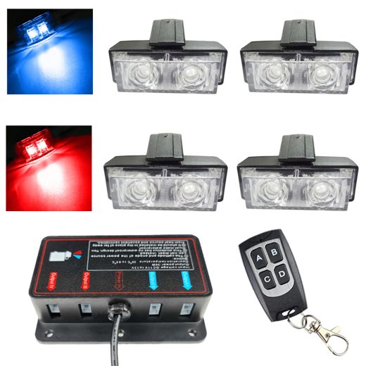PACK 4 STROBES LED CALANDRE (ROUGE/BLEU)