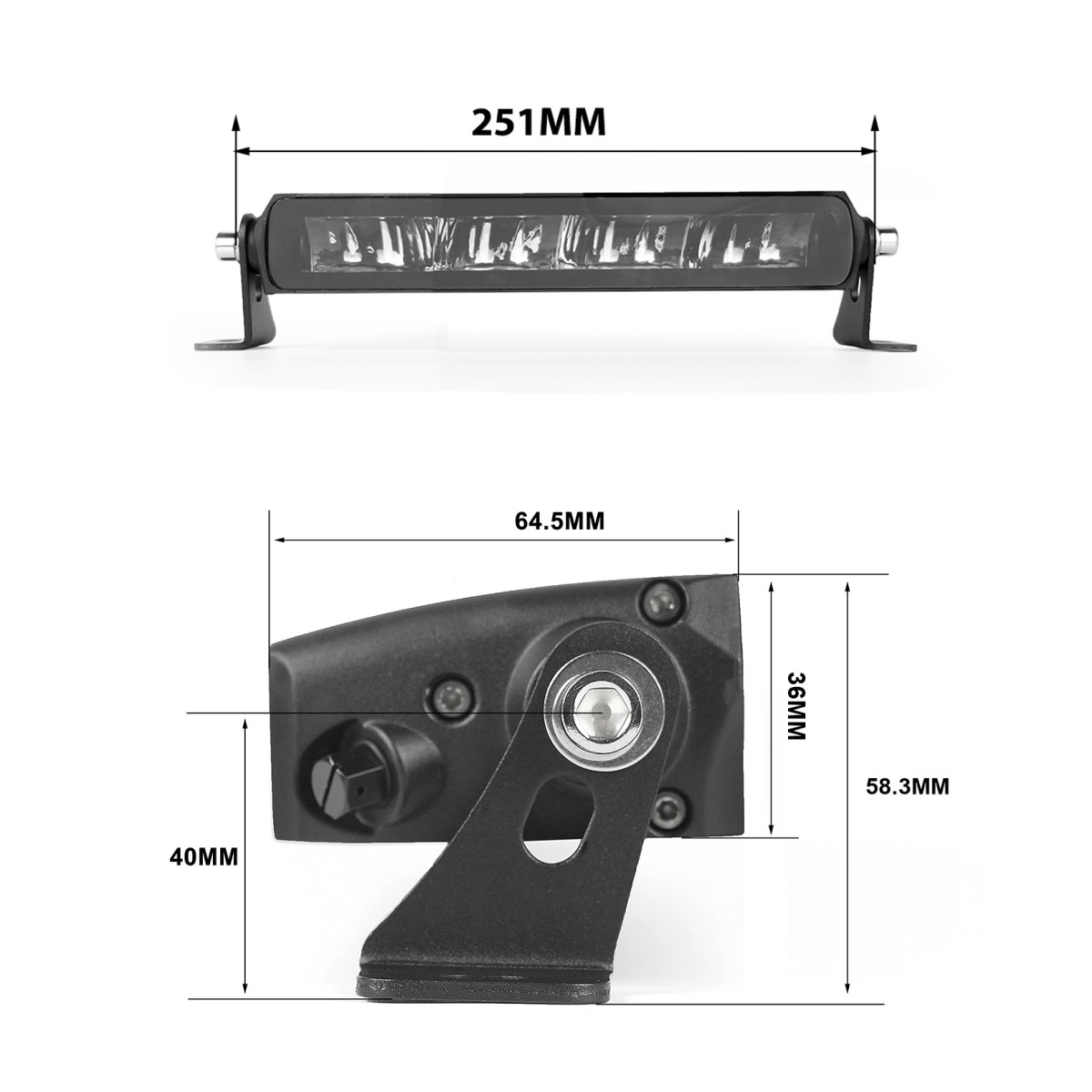 BARRE LED SUPER SLIM GX 25CM - 40 Watts, 4000 Lumens, Fine Epaisseur