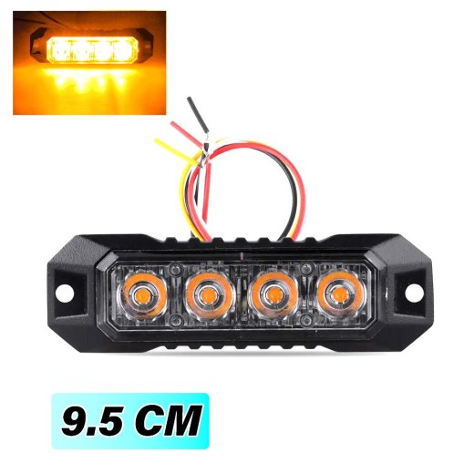 Feu de pénétration LED flash ORANGE 9,5 cm