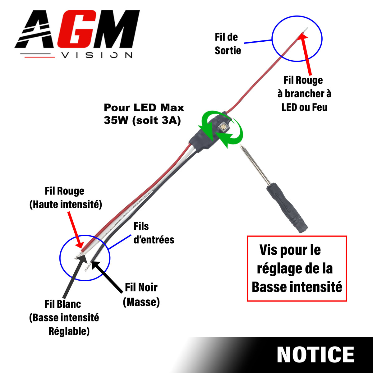 Module DRL Double Intensité Réglable