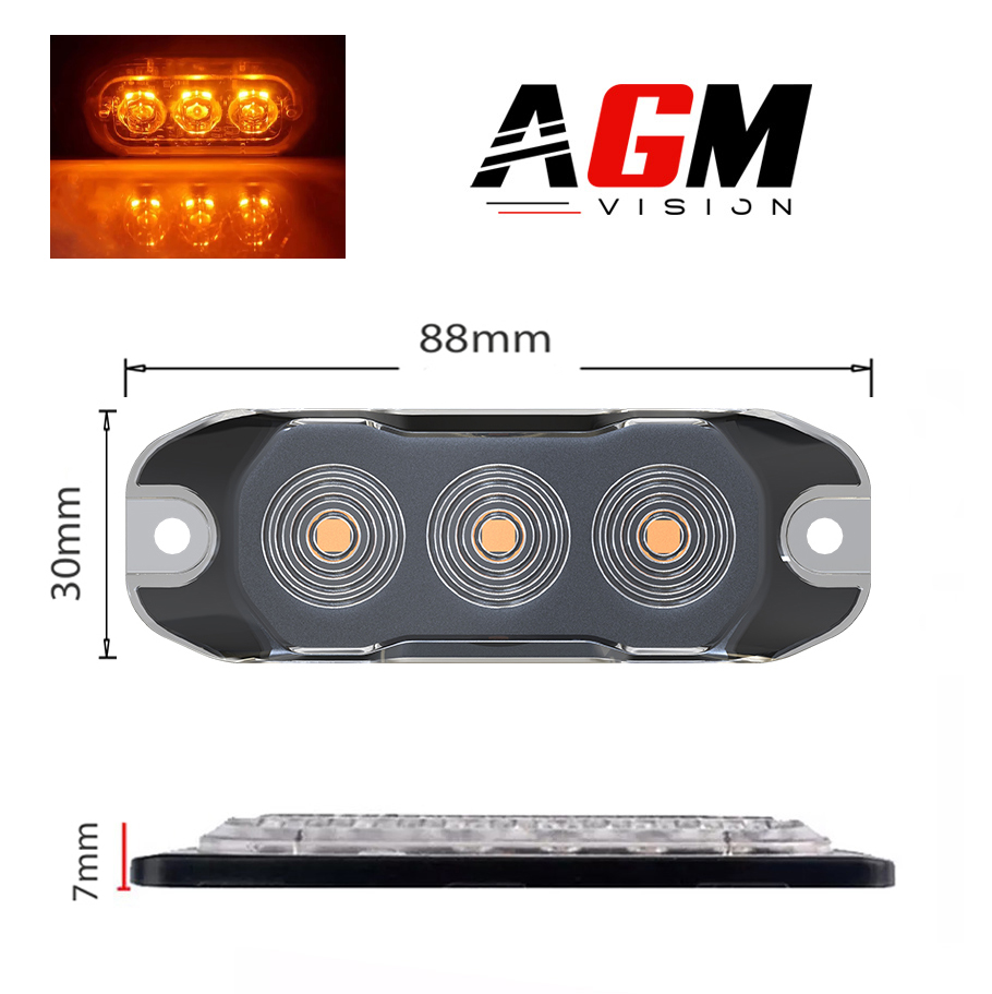 Feu de Pénétration LED Flash LUXE ORANGE 8CM