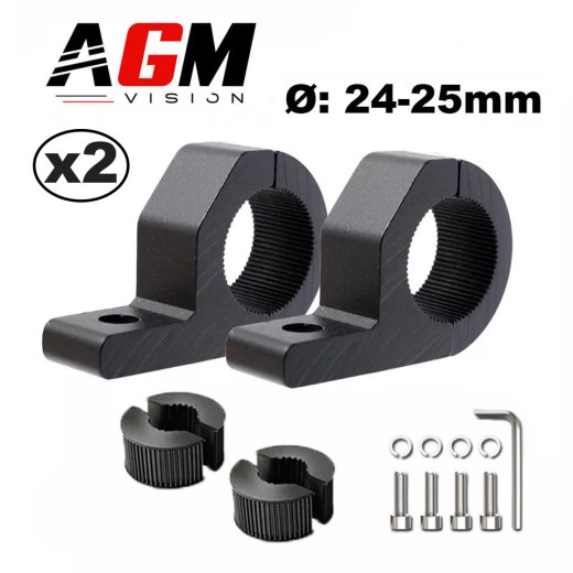 KIT 2 SUPPORTS TUBE 24-25MM BARRE LED