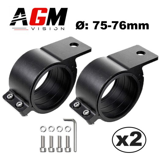 KIT 2 SUPPORTS TUBE 75-76MM BARRE LED