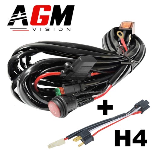 Faisceau Barre LED + Commande Plein Phare Simplifié (Connecteur H4)
