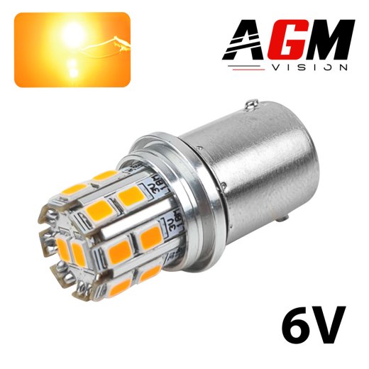 Ampoule LED P21W BA15S 6V Classique (Orange)