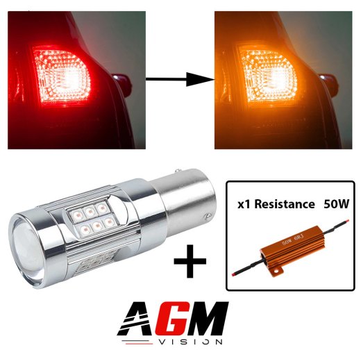 Lampadina LED P21W-BA15S CONVERSIONE (Arancione)