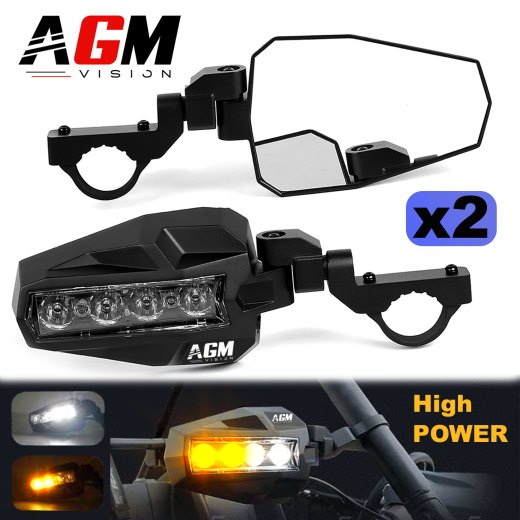 KIT 2 RÉTROVISEURS LED SPOT + CLIGNOTANTS ORANGE 40W ET 3800 LUMENS