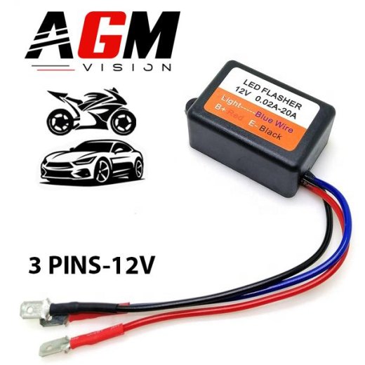 Universeel LED knipperlicht relais / centrale met 3 draden