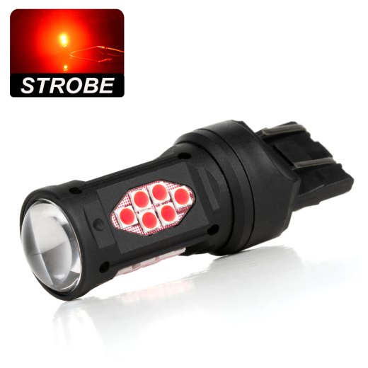 Bombilla LED W21/5W-7443-STROBE (roja) - 3 destellos