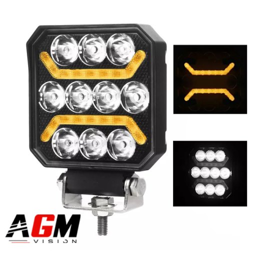 LED WORK LIGHT + DUAL ORANGE DRL 20W