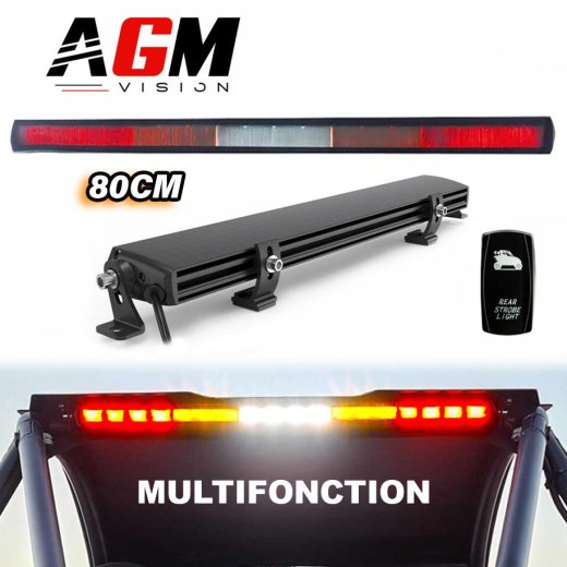 Barra de LED Traseira Multifuncional/Strobe Premium 52 Watts, Buggy, SSV e ATV