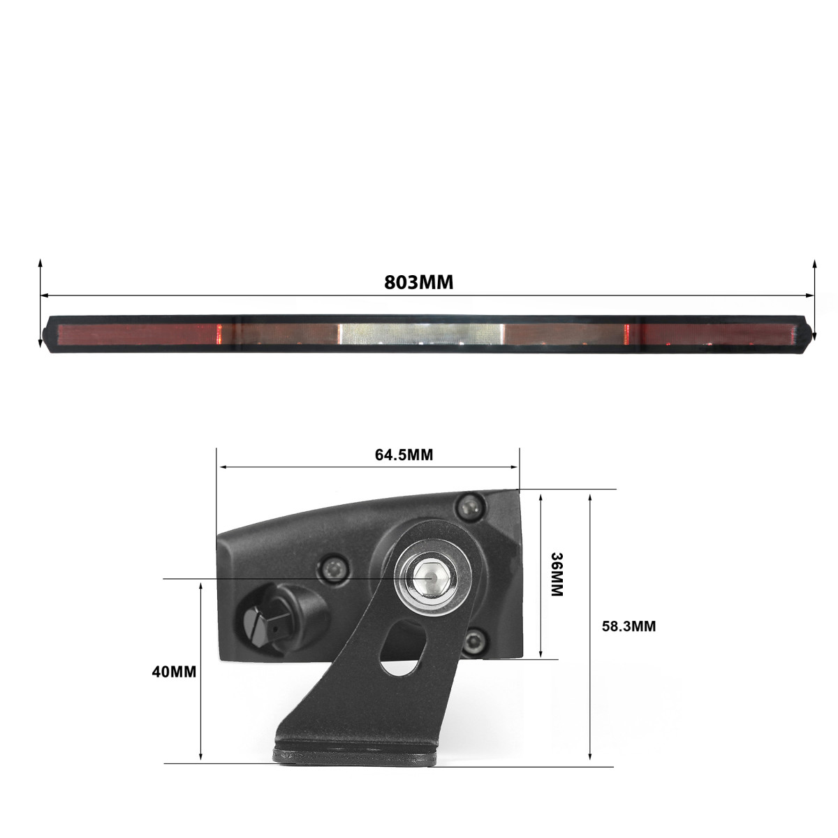 Barre LED Arrière Multifonction/Strobe Premium 52 Watts, Buggy, SSV et ATV