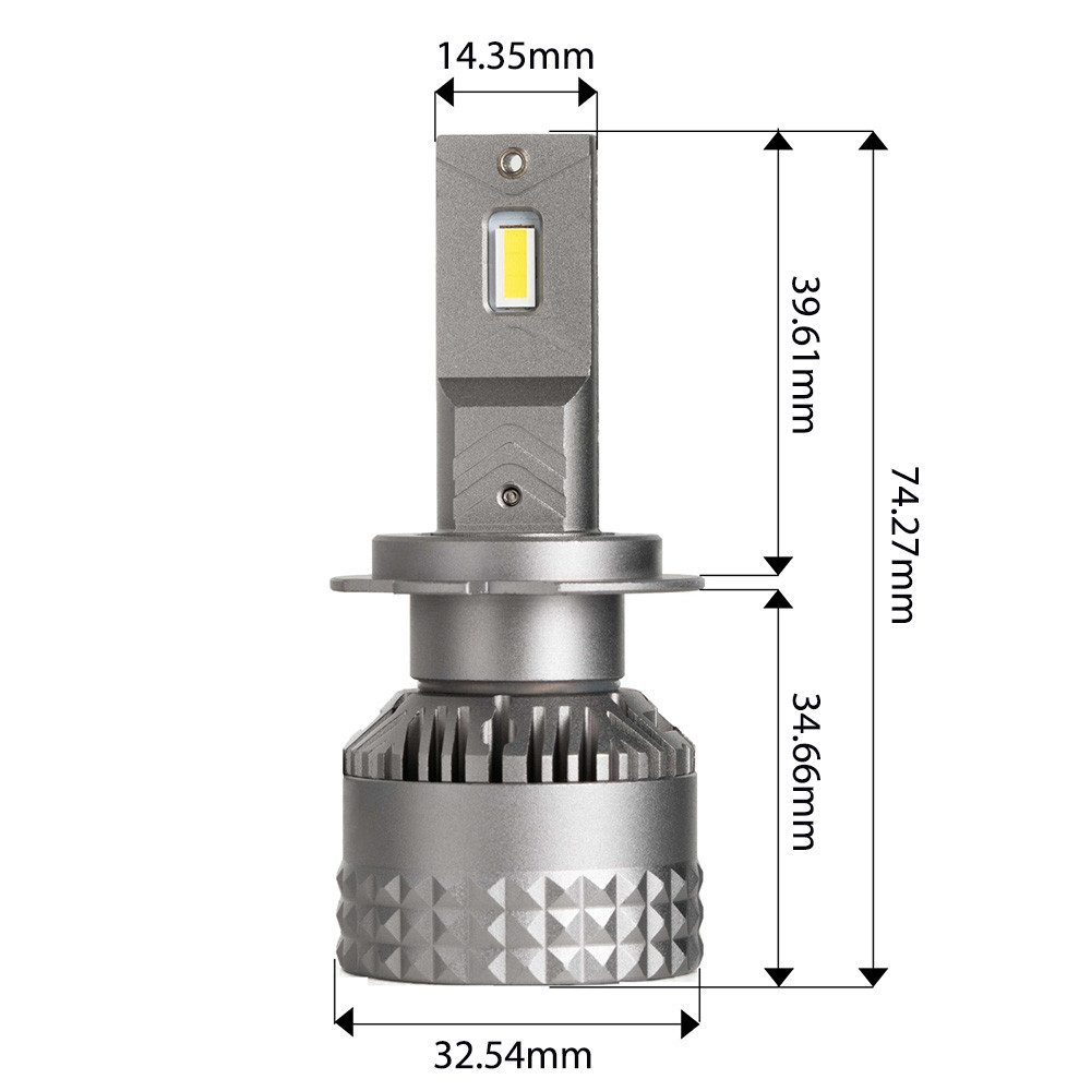 Kit Ampoules LED H7 MILLENIUM GOLD - 130Watts, la plus puissante, Couleur Jaune 2700K