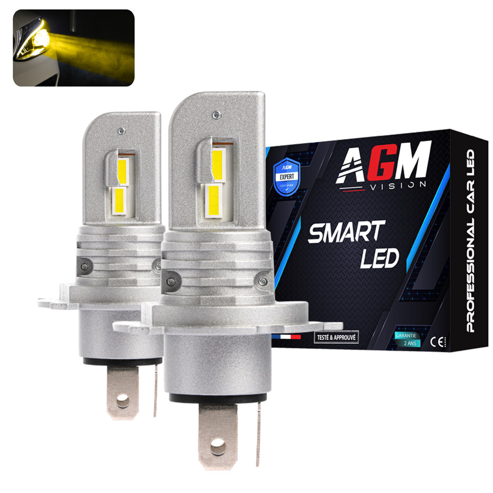 Kit Ampoules LED H4 SMART Jaune 3000K