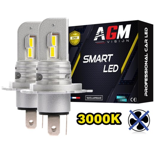 Kit Lampadine LED H4 SMART Giallo 3000K