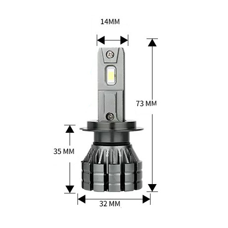 Kit Ampoules LED H7 VENTIRAD PRO 24V POUR CAMION - 70 WATTS - 11200 LUMENS - 6500K