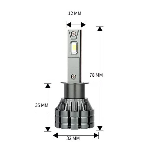Kit Ampoules LED H1 VENTIRAD PRO 24V POUR CAMION - 70 WATTS - 11200 LUMENS - 6500K