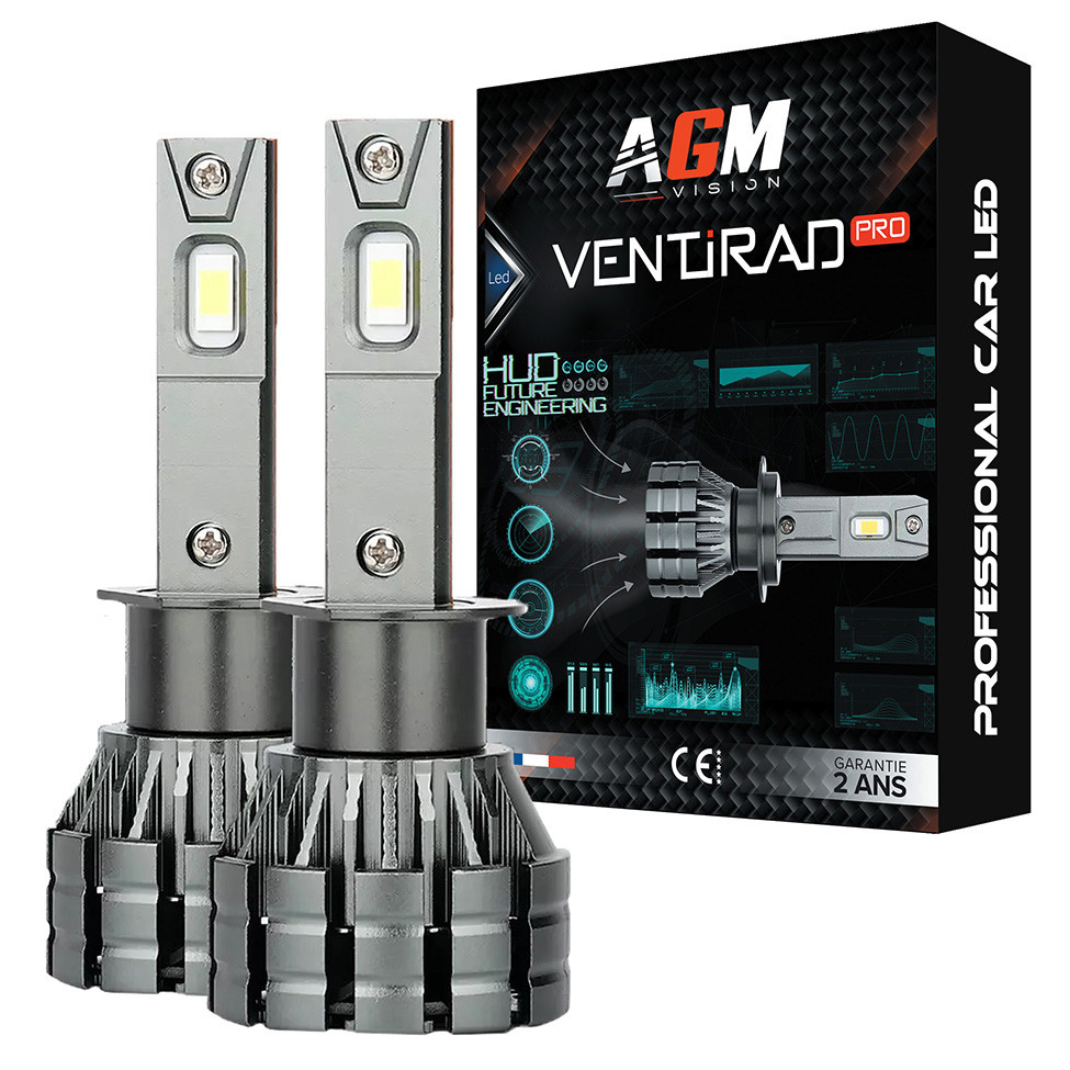 Kit Ampoules LED H1 VENTIRAD PRO 24V POUR CAMION - 70 WATTS - 11200 LUMENS - 6500K