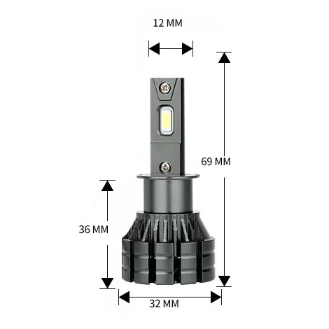Kit Ampoules LED H3 VENTIRAD PRO 24V POUR CAMION - 70 WATTS - 11200 LUMENS - 6500K