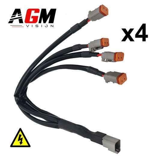 Rallonge quadruple Deutsch mâle 2 pins