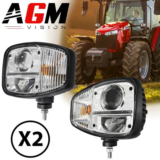 KIT 2 FARI ANABBAGLIANTI & ABBAGLIANTI + INDICATORE DI DIREZIONE TRATTORE 60W