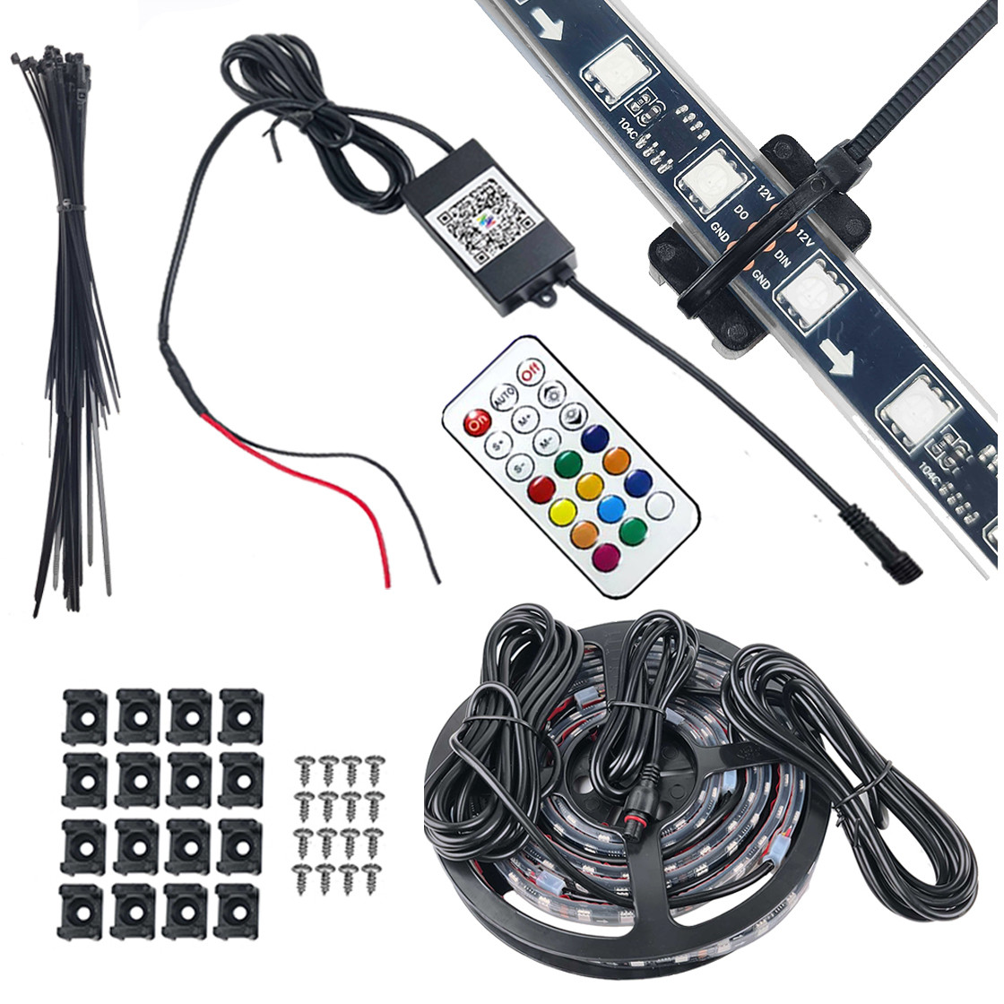 Kit NEON Voiture Universel 60 LED/Mètre RGB 40 Watts - Plug&Play